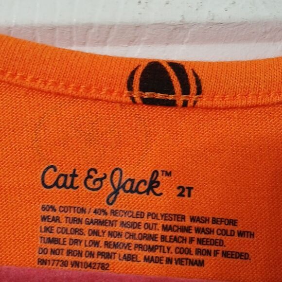 Cat & Jack orange long sleeve Halloween pumpkin jack o lantern dress  Sz… - Picture 5 of 8